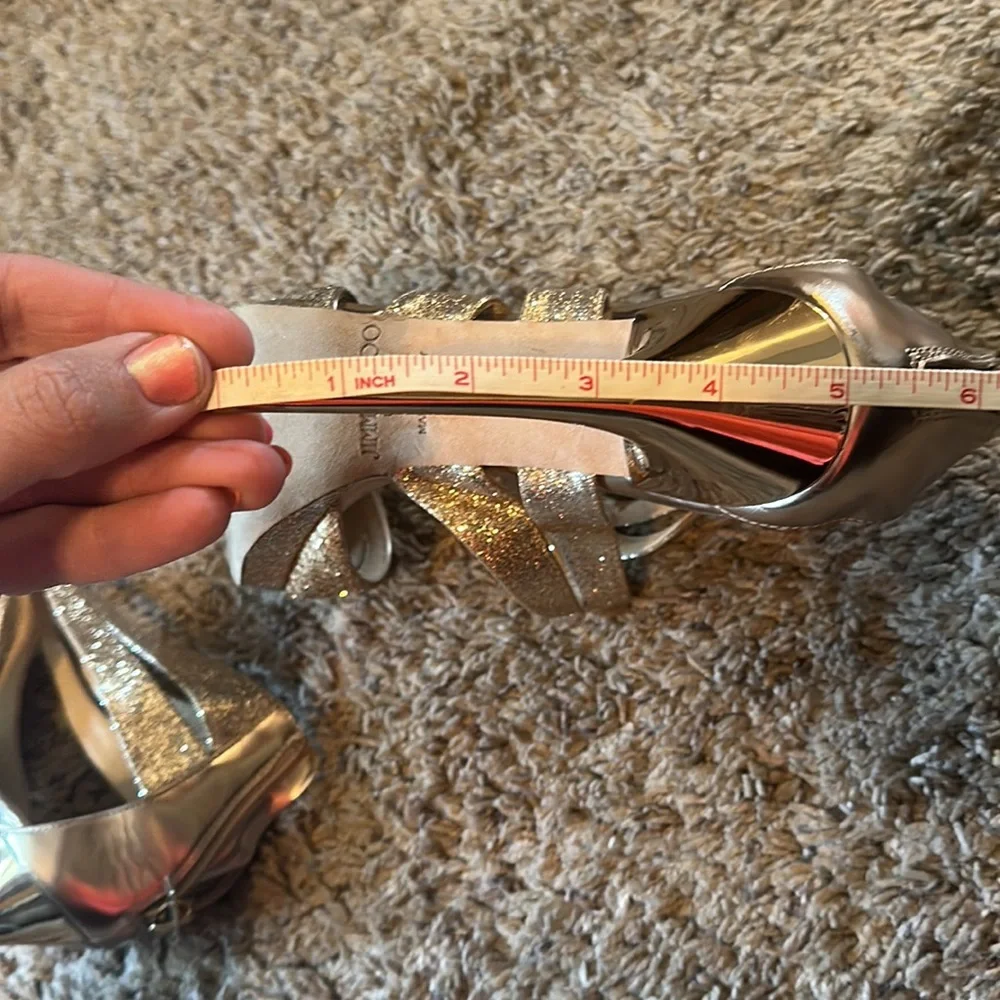 Jimmy Choo Leila Gold Heel Sandals - Picture 9 of 11